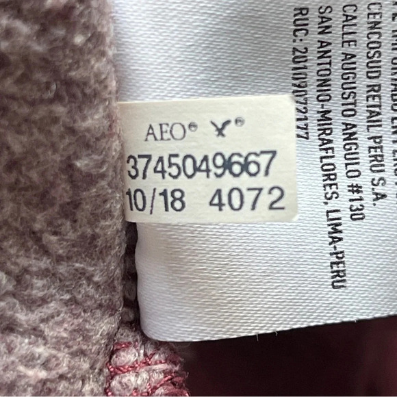 American Eagle AEO Super Soft Slub Hoodie T-Shirt Burgundy Comfy Sweatshirt Sz S - Picture 8 of 16